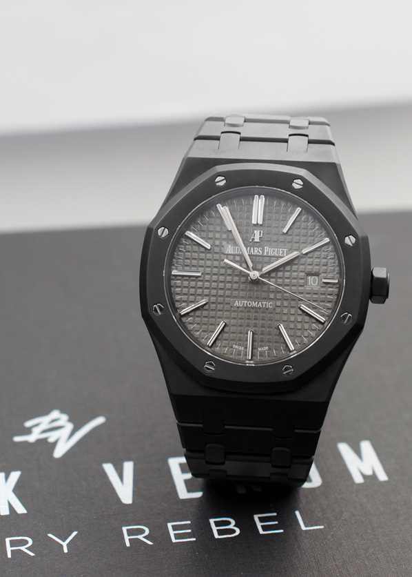 Custom Black PVD Audemars Piguet Royal Oak White Dial 15400ST