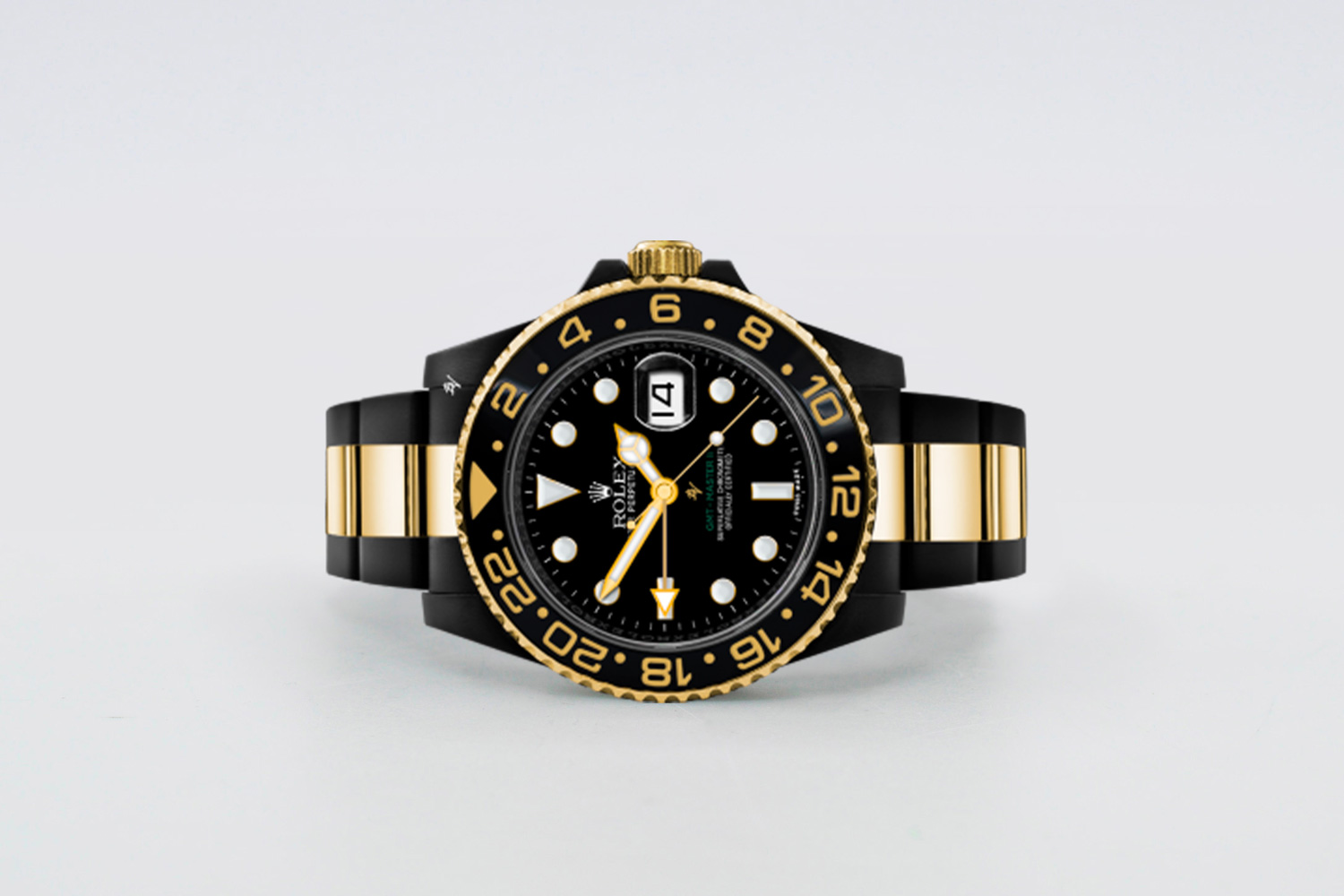 Rolex gmt sales black gold