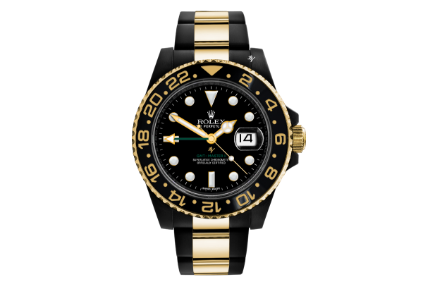 Rolex gmt master ii black and gold hot sale