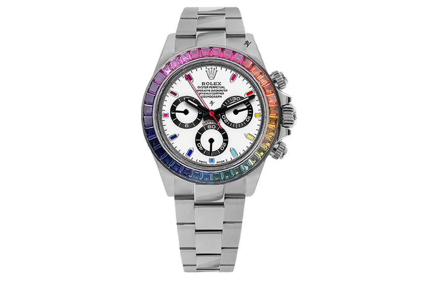White gold rainbow daytona top