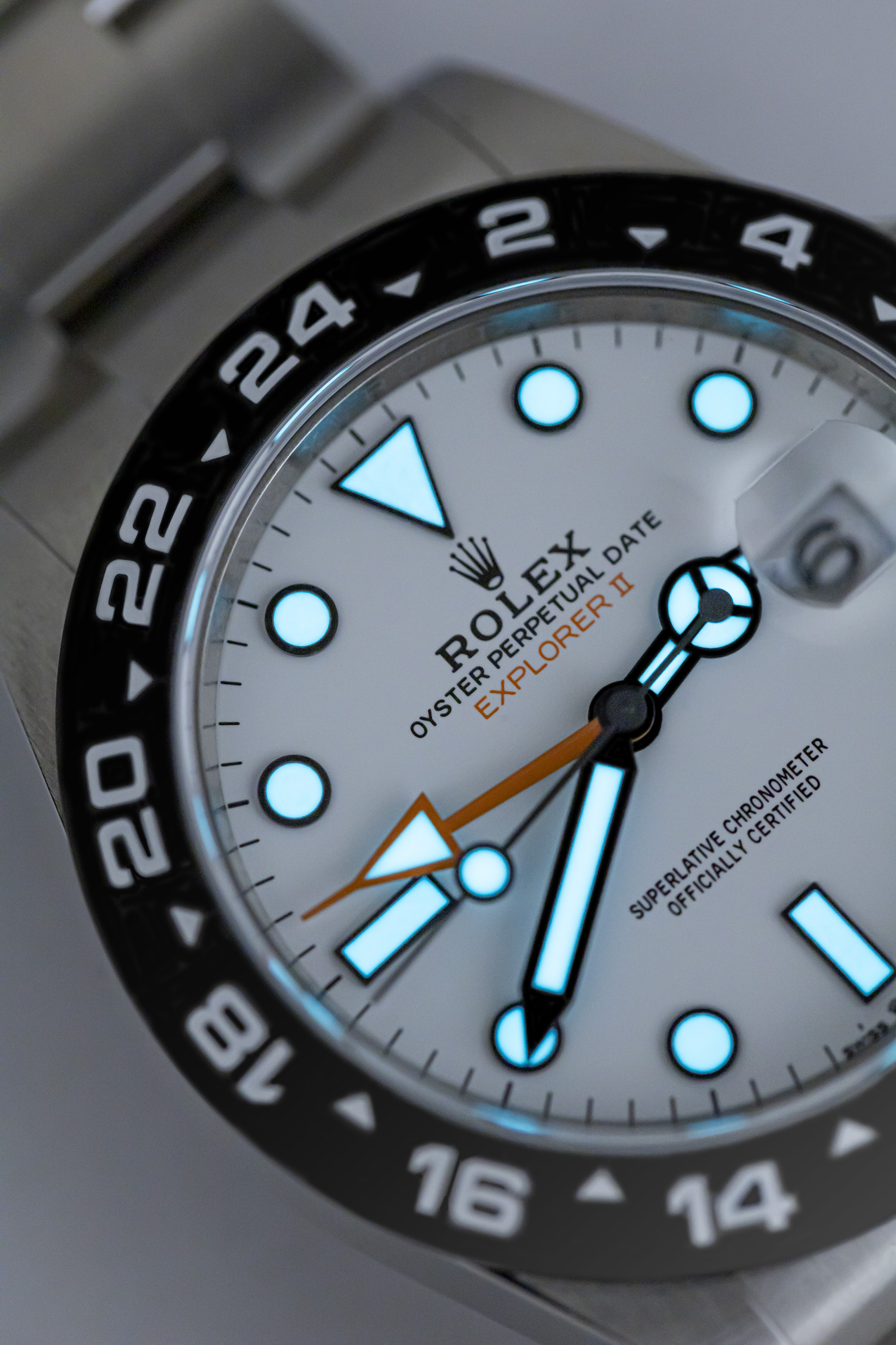 Rolex explorer 2 lume cheap