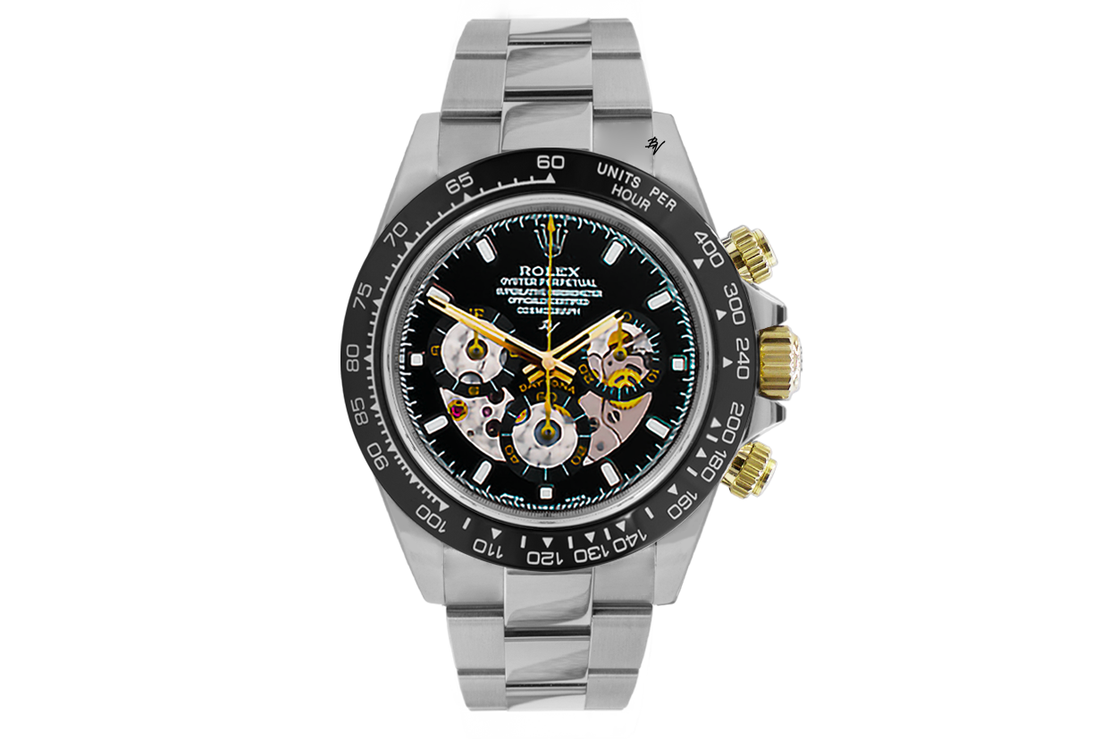 rolex skeleton automatic watch