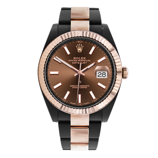 Rolex Datejust II Steel Rose Gold - Chocolate - Limited Edition /35 Black Venom Dlc - Pvd