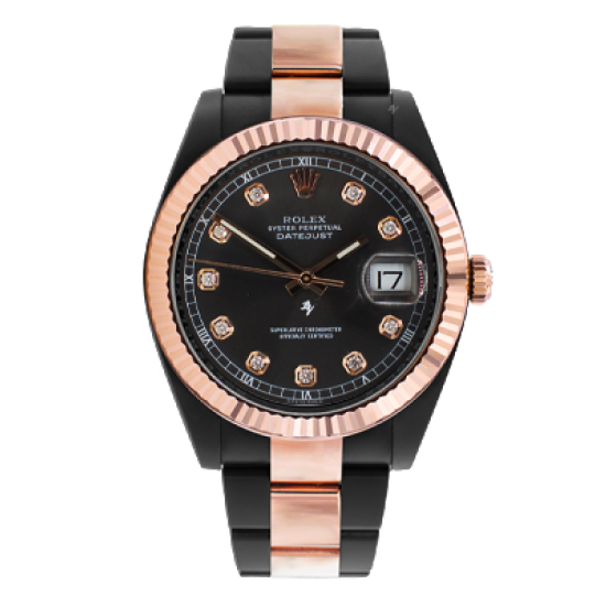 Rolex Datejust II Steel Rose Gold - black diamond - Limited Edition /35  Black Venom Dlc - Pvd