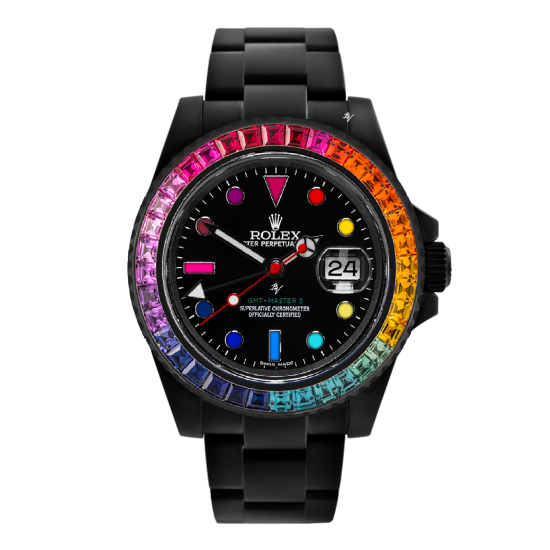 Rolex GMT-Master II  Rainbow Limited Edition / 5 Black Venom Custom DLC - PVD