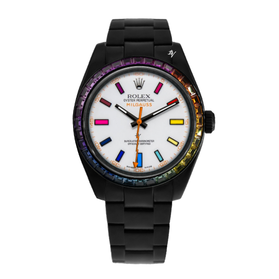 Rolex Milgauss Rainbow - Limited Edition Black Venom Dlc - Pvd *