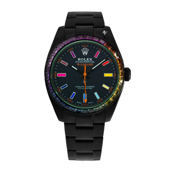 Rolex Milgauss Rainbow - Limited Edition / 5 Black Venom Dlc - Pvd *