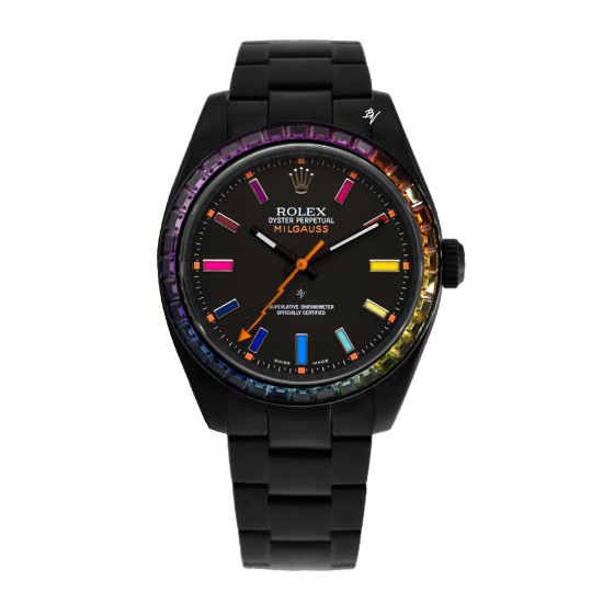 Rolex Milgauss  Rainbow - Limited Edition /5 Black Venom Dlc - Pvd *