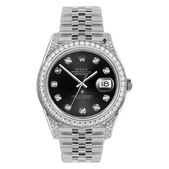 Rolex Datejust Rolex Datejust 36mm With Custom Black Dial & Diamonds