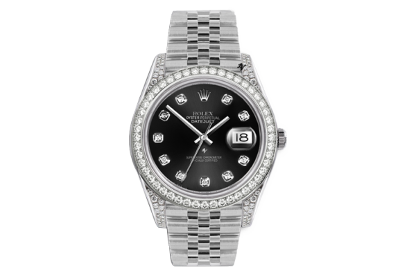 Rolex Datejust 36mm With Custom Black Dial & Diamonds