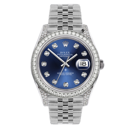 Rolex Datejust Rolex Datejust 36mm With Custom Blue Dial & Diamond Bezel