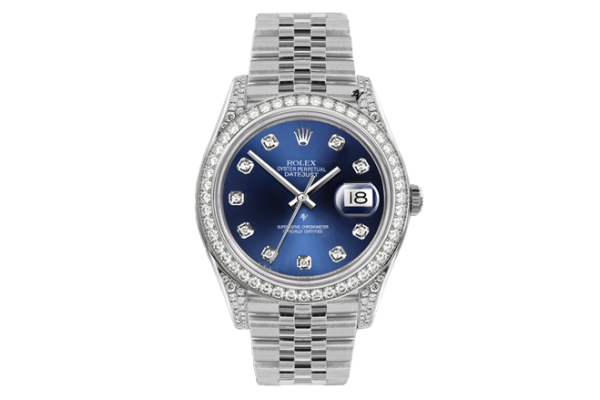 Rolex Datejust 36mm With Custom Blue Dial & Diamond Bezel