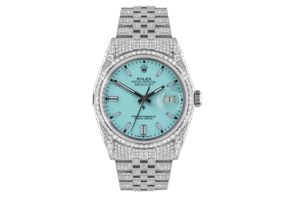 Rolex Datejust 36mm With Custom Tiffany Dial &  Full Diamonds