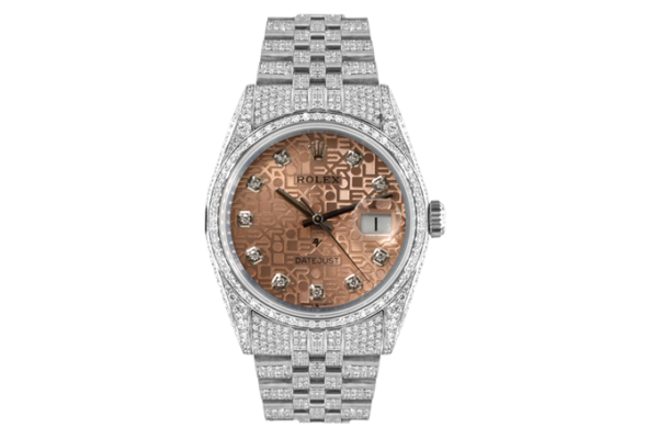Rolex Datejust 36mm With Custom Sundast Dial, Full Diamonds