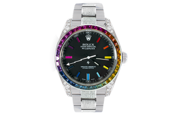  Rainbow diamond and steel white hand - Limited edition - Black Venom custom