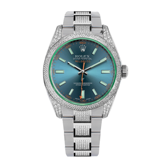 Rolex Milgauss Milgauss Diamonds GV Z-Blue - Limited edition /35 - Black Venom custom