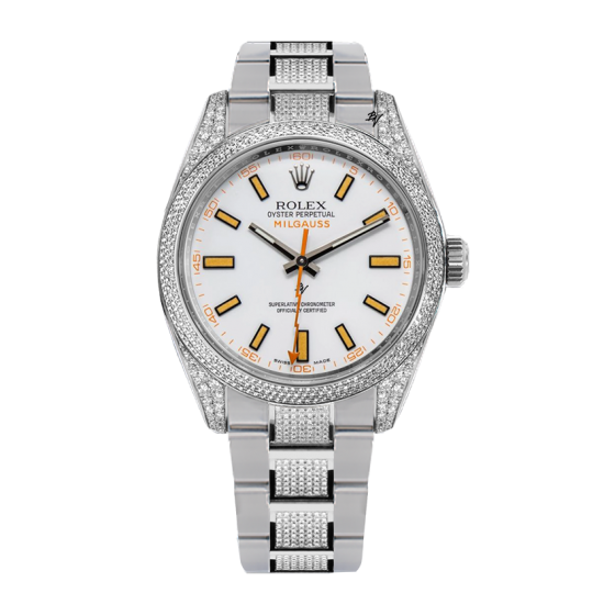 Rolex Milgauss Milgauss Diamonds White Dial - Limited edition /5 - Black Venom custom