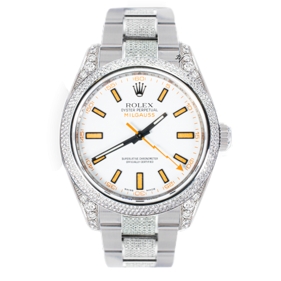 Rolex Milgauss Milgauss Diamonds White Dial - Limited edition /35 - Black Venom custom