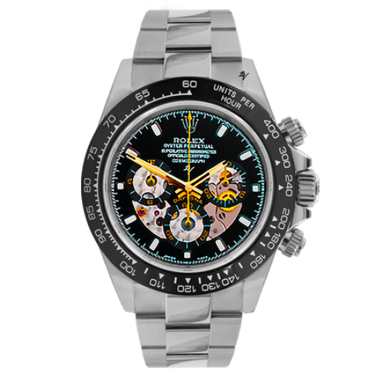 Rolex Cosmograph Daytona Skeleton Steel - Limited edition /5 - Black Venom Custom 