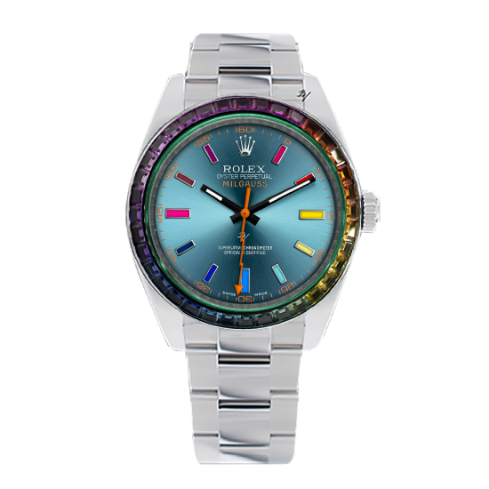 Rolex Milgauss  Rainbow steel - Limited edition /5 - Black Venom custom