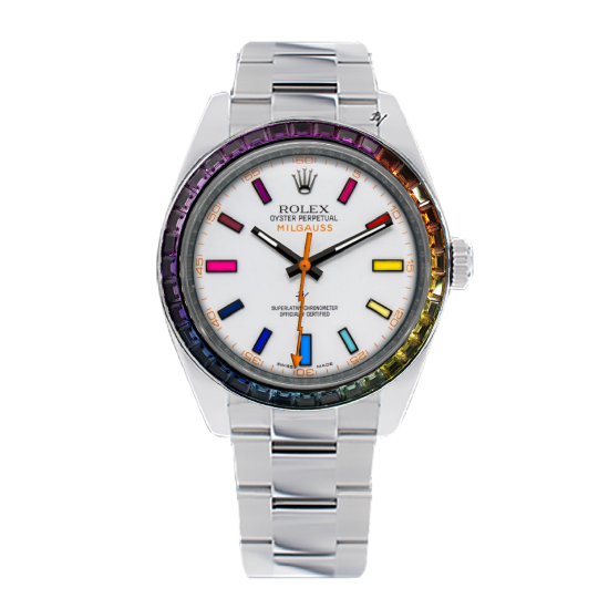 Rolex Milgauss  Rainbow steel - Limited edition /5 - Black Venom custom