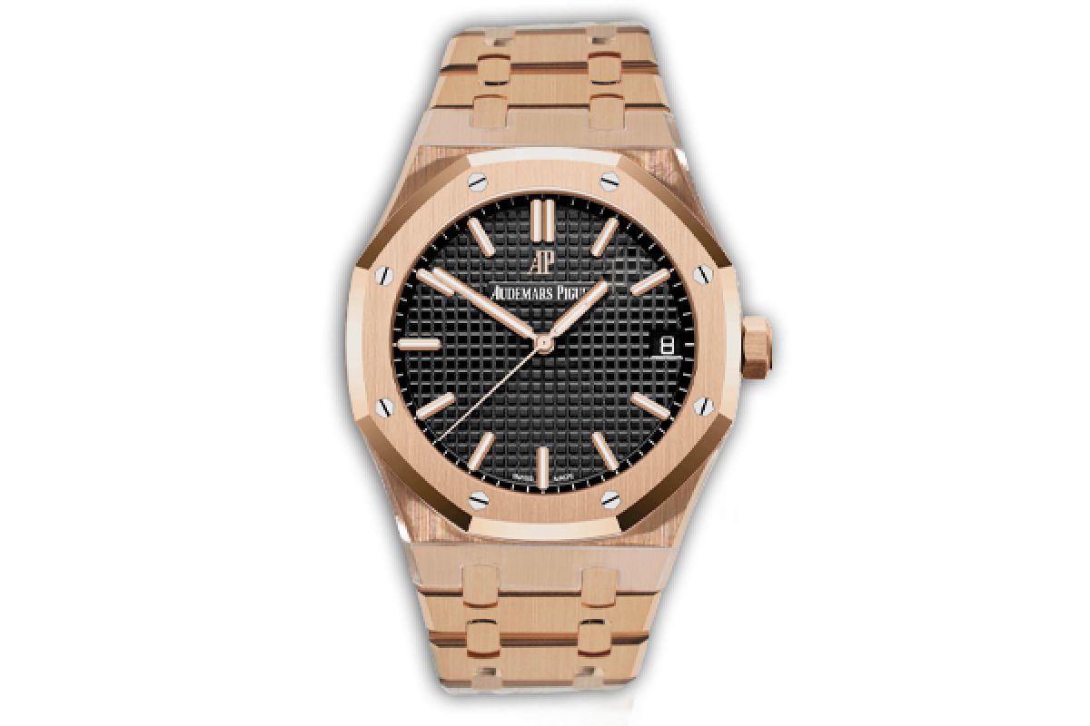 royal oak rose gold black dial