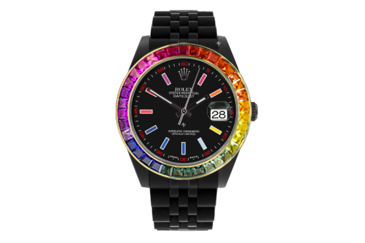 rolex datejust ii rainbow black