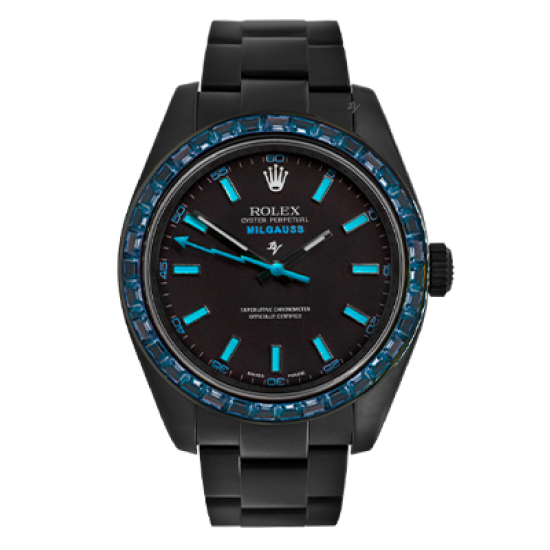 Rolex Milgauss  Blue Angel - Limited Edition /5 Black Venom Dlc - Pvd 