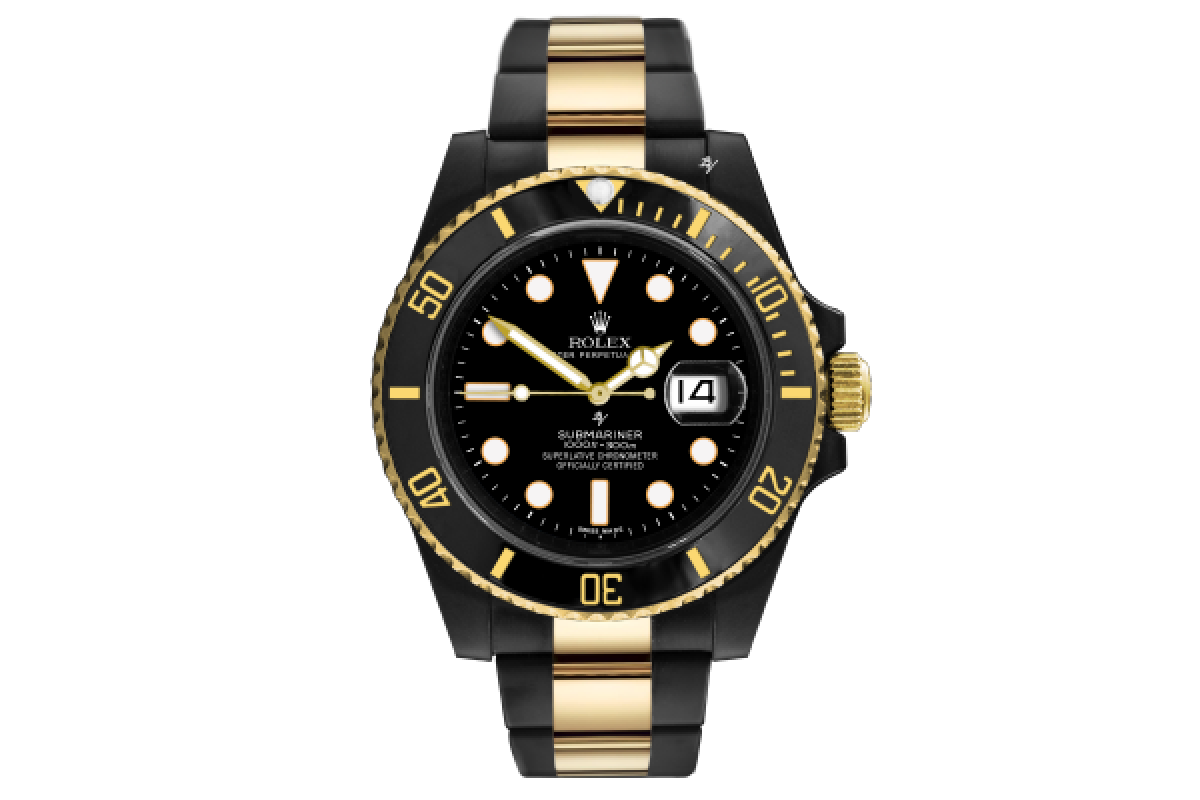 rolex black and gold
